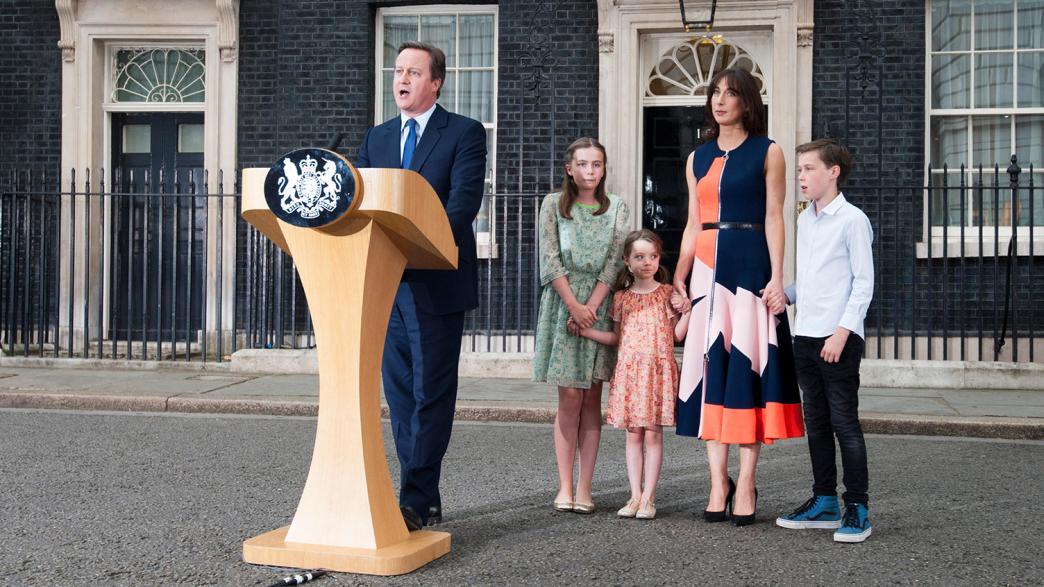 David Cameron leaving Downing Street following his resignation as prime minister after the nation voted to leave the European Union in Brexit referendum vote. 