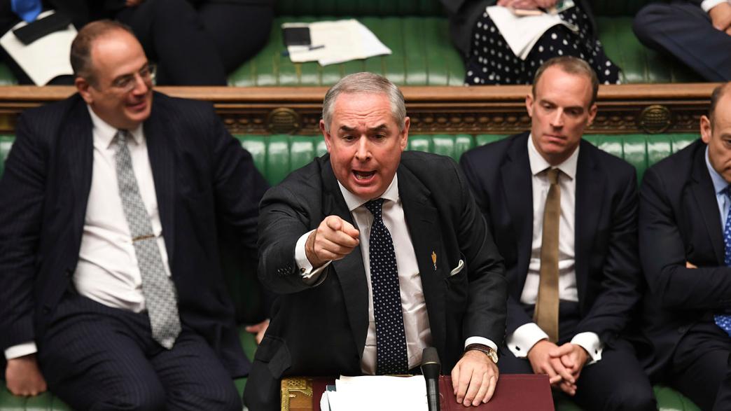 Attorney General Geoffrey Cox speaks at the House of Commons in London